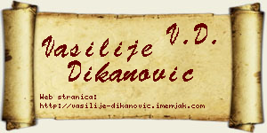 Vasilije Dikanović vizit kartica